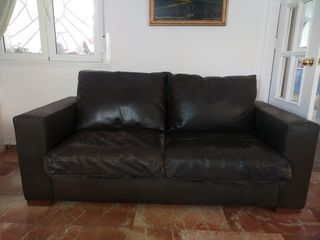 Sofá cuero Vintage piel Marrón Chocolate 2 Plazas