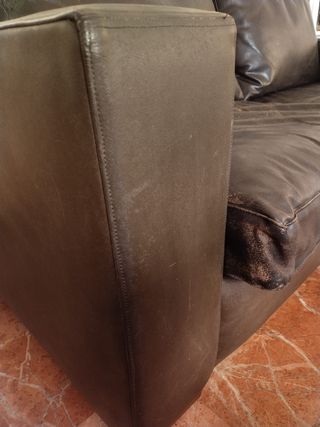 Sofá cuero Vintage piel Marrón Chocolate 2 Plazas