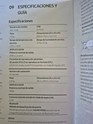 Barra de Sonido Samsung HW-C430 Negra