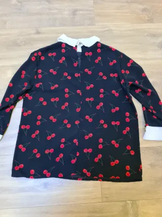 Camisa Vintage Estampado Cerezas