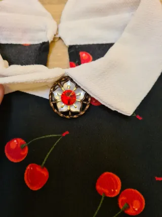 Camisa Vintage Estampado Cerezas