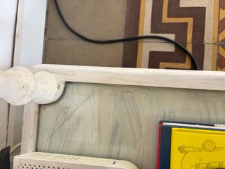 Mesa Auxiliar Vintage Cristal y Madera