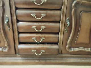 Mueble de entrada madera y mármol