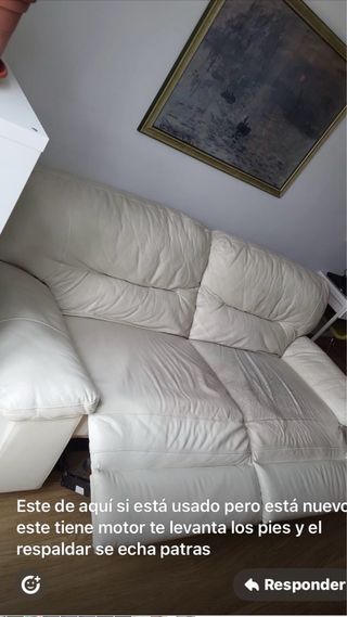 Sofá Natuzzi de piel con motor