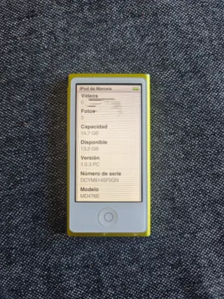 iPod Nano 7ª Gen 16GB Amarillo