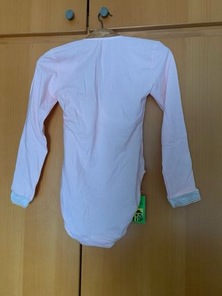 Body Peter Pan rosa con encaje