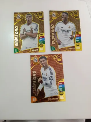 Lote 3 cromos Balón de Oro Real Madrid