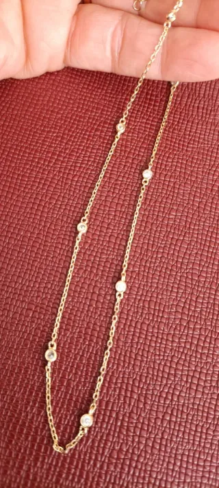 Gargantilla Plata Oro con Circonitas