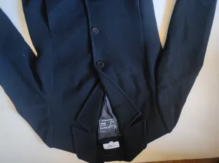 Abrigo Popper Negro Lana y Cachemira