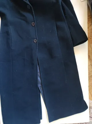 Abrigo Popper Negro Lana y Cachemira