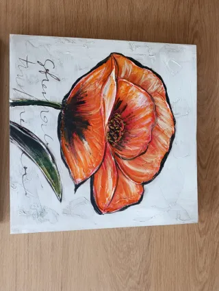 2 Cuadros Flores Rojas