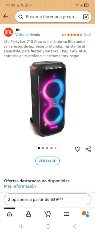 JBL Partybox 710 Negro, Nuevo.