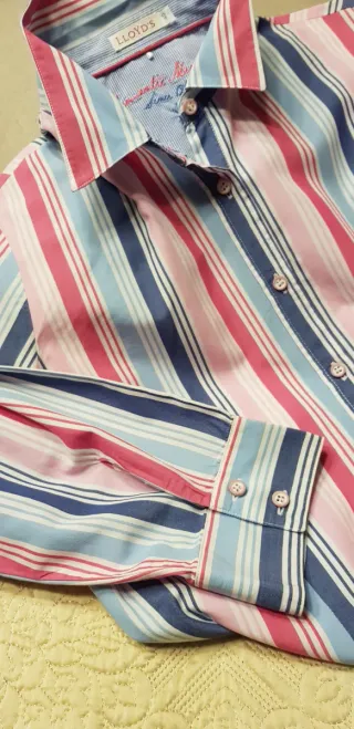Camisa de rayas azul y rosa Lloyd's