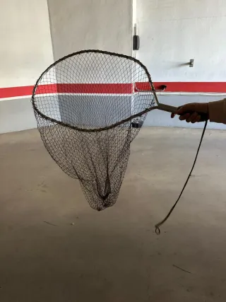 Salabre de pesca grande mango metálico