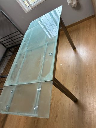 Mesa Comedor Cristal Extensible 6 Comensales