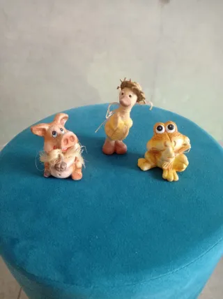 Set 3 simpatici animali fattoria ceramica