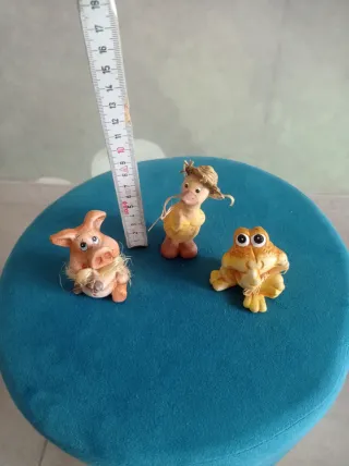 Set 3 simpatici animali fattoria ceramica