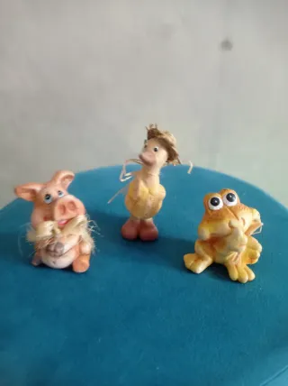 Set 3 simpatici animali fattoria ceramica