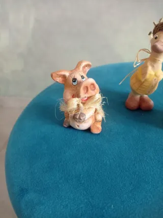 Set 3 simpatici animali fattoria ceramica