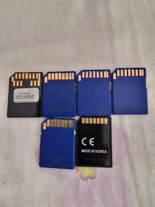 Lote Tarjetas Memoria SD MMC 1GB 2GB 64MB 32MB