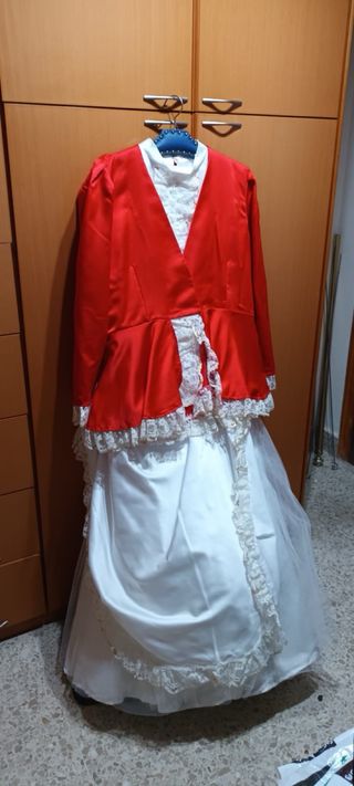 Disfraz de época verde y blanco