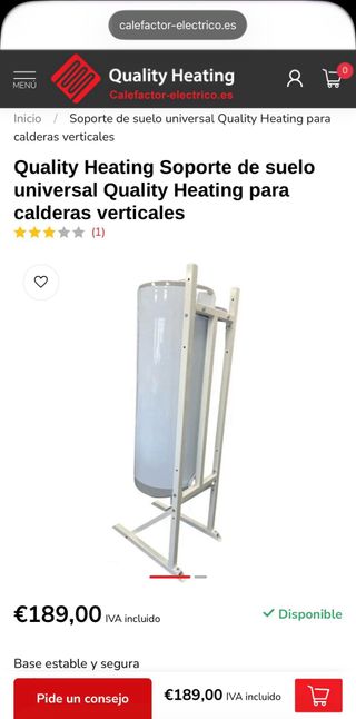 Soporte suelo caldera vertical