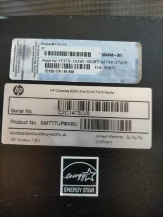 Ordenador de sobremesa HP Intel I5