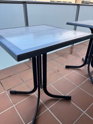 Mesa y 4 Sillas Exterior Plastico y Metal