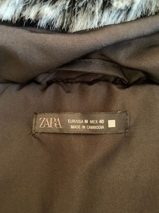 Cazadora Zara efecto pelo gris (T. M)