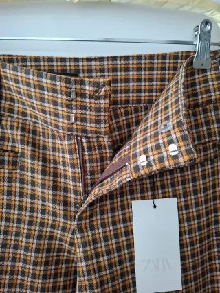 Pantalón flare cuadros