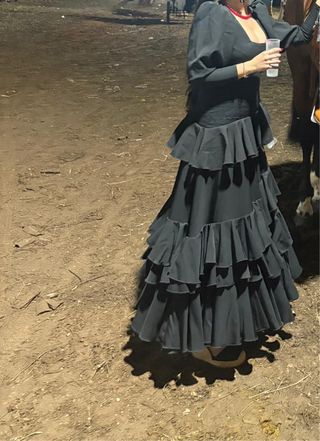 Vestido Flamenco Negro Volantes