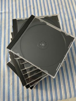 Lote 16 Cajas CD Jewel Case Negras Transparentes