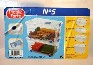 Caja almacenamiento 57L con ruedas