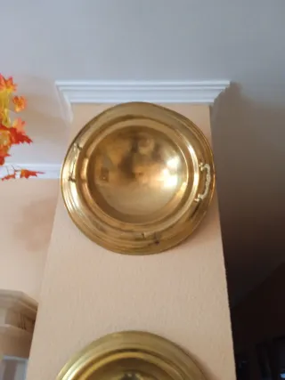 Olla de cobre decorativa