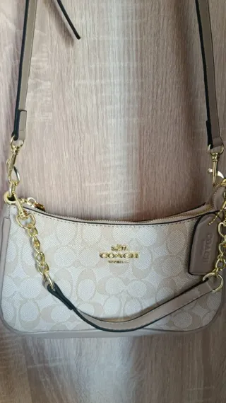 Bolso Coach Mujer Beige y Dorado