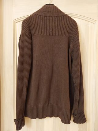 Maglione uomo marrone vintage con zip