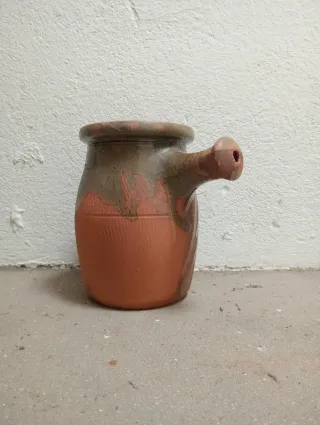 Chocolatera de barro retro vintage cerámica botijo
