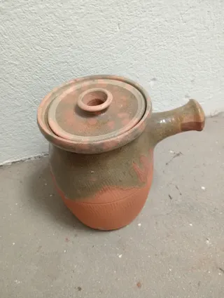 Chocolatera de barro retro vintage cerámica botijo