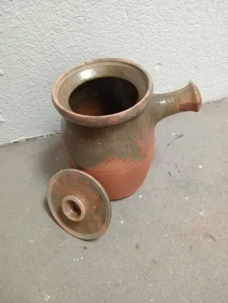 Chocolatera de barro retro vintage cerámica botijo