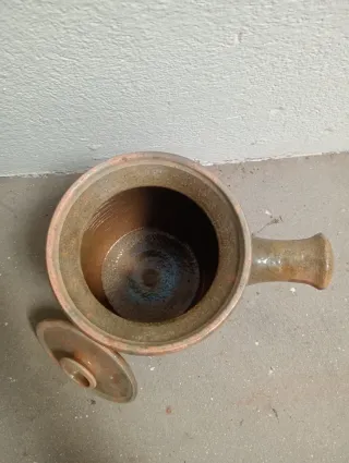 Chocolatera de barro retro vintage cerámica botijo