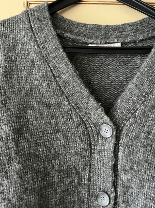 Chaqueta lana gris bolsillos