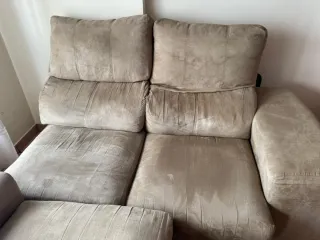 Sofá chaise longue beige