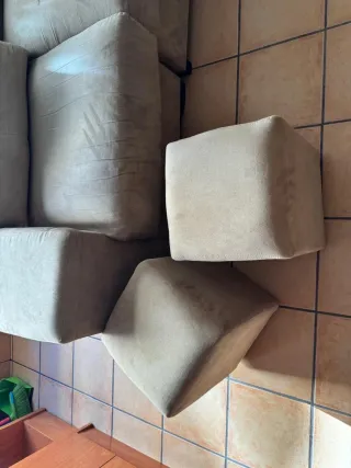 Sofá chaise longue beige