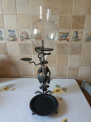 Dispensador de vino cristal y metal