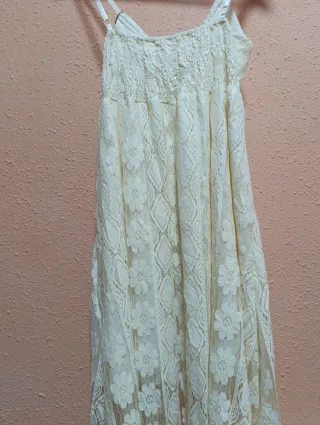 Vestido largo encaje beige Cider Talla S/M