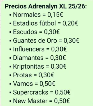 Cromos Panini Adrenalyn XL 25/26