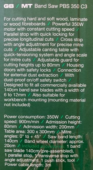 Sierra de cinta Parkside PBS 350 C3