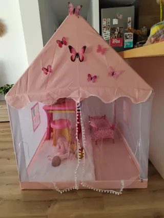 Casa de juegos infantil rosa