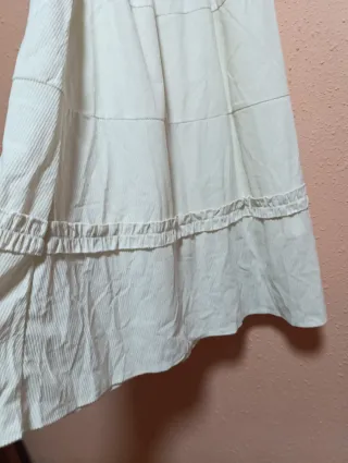 Falda beige midi talla única