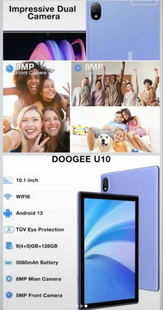 Tablet Doodge U10 Verde/Viola